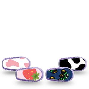 ExpressionMed Down on the Farm Variety Pack Dexcom G6 Sticker, 4-pack Sticker Variety, Playful Farm Themed, Decorative Decal CGM Design