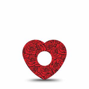 ExpressionMed Roses Freestyle Libre 3 and Libre 3 Plus Heart, Single Tape Rose bouquet Vinyl Decoration for CGM