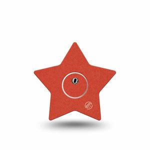 ExpressionMed Cherry Red Freestyle Libre 3 and Libre 3 Plus Star Shape Tape, Single Tape and Single Sticker Pantone Color, Patch CGM Design