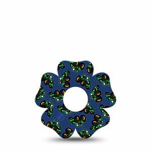 ExpressionMed Tractors Freestyle Libre 3 and Libre 3 Plus Flower Shape Tape, Single Tape Green Tractors, Overlay Tape CGM Design