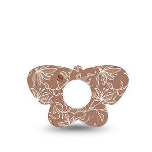 ExpressionMed Mocha Mousse Lace Infusion Set Butterfly Shape Tape, 5-Pack Tape Pantone-Inspired Florals, Plaster Continuous Glucose Monitor Design