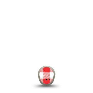 ExpressionMed Red Gingham Dexcom G7 and Dexcom Stelo Glucose Biosensor System Sticker, Single Sticker Fourth of July inspired Decorative Patch for Continuous Glucose Monitor