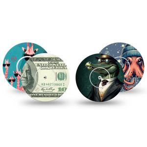 ExpressionMed Action Crew Variety Pack Variety Pack Freestyle Libre and Libre 2 Plus Sticker and Tape, Abbott Lingo, Sunglass Wearing Animals, Adhesive Sticker and Tape Design Continuous Glucose Monitor Design