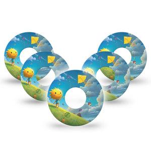 ExpressionMed Summer Kite Infusion Set Tape, 10-Pack Tape Sunny Kite, Overlay Patch Continuous Glucose Monitor Design