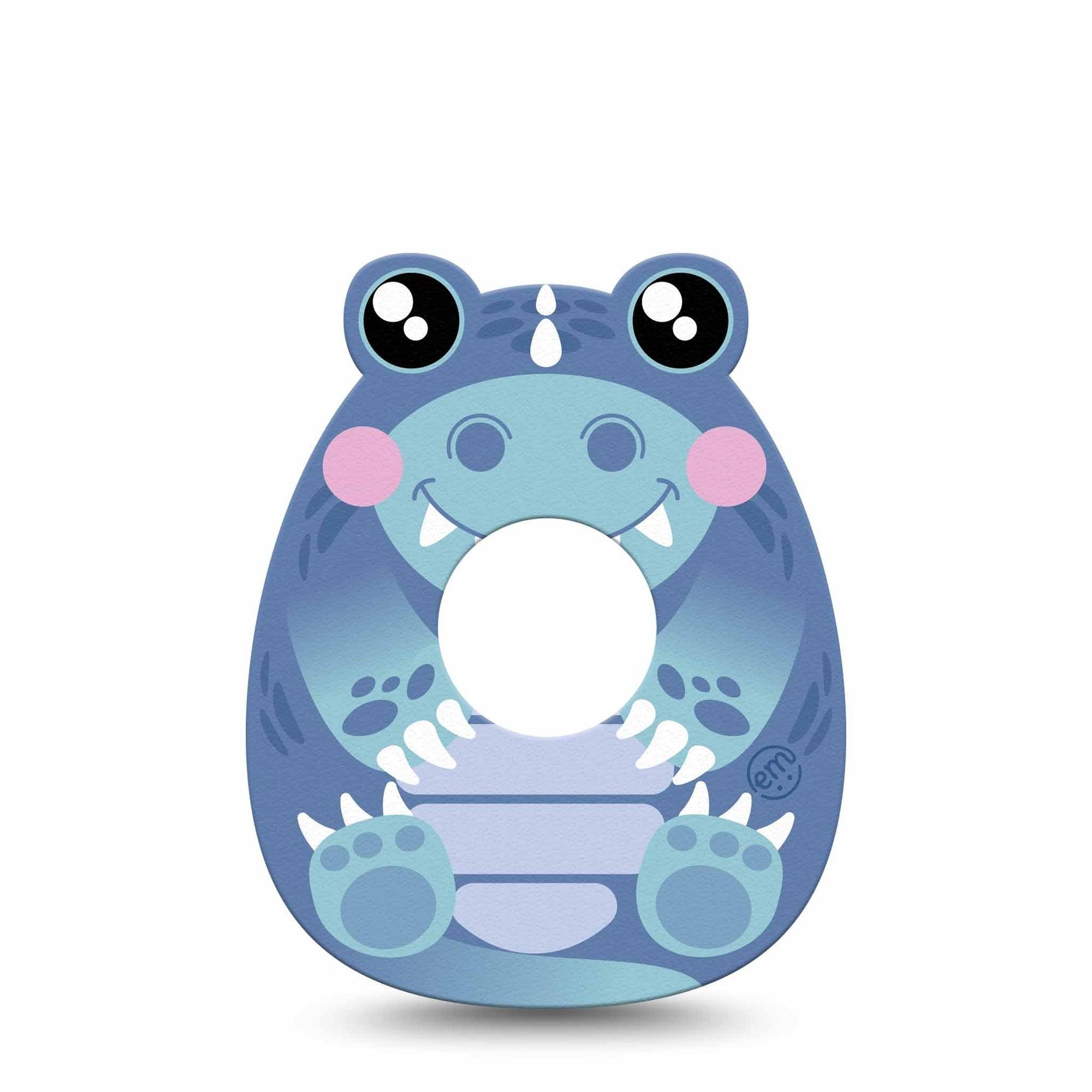 ExpressionMed Blue Dinosaur Infusion Set Gumdrop Shape Tape 5-Pack Tape Squishmellow Dino Baby Inspired Adhesive Tape CGM Design