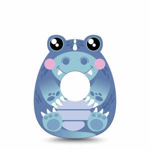 ExpressionMed Blue Dinosaur Infusion Set Gumdrop Shape Tape 5-Pack Tape Squishmellow Dino Baby Inspired Adhesive Tape CGM Design