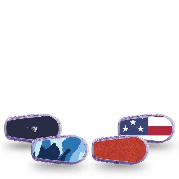 ExpressionMed USA Basics Dexcom G6 Sticker, 4-Pack Sticker classic usa colors Adhesive Tape for CGM