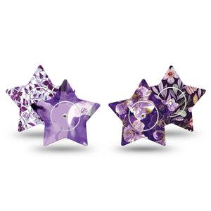 ExpressionMed Moody Plum Freestyle Libre, Libre 2 Plus, and Abbott Lingo Star, tape and sticker  Violet luxurious garden Waterproof Sensor Cover for CGM