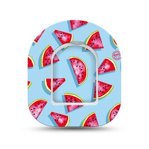 ExpressionMed Watermelon Slices Omnipod Surface Center Sticker and Mini Tape Refreshing Food Inspired Vinyl Sticker and Tape Design Pump Design