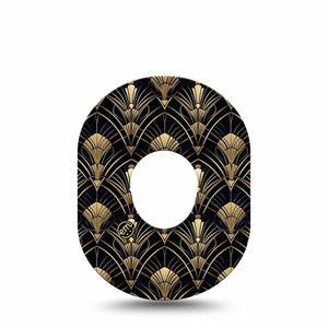 ExpressionMed Midnight Deco Dexcom G7 and Dexcom Stelo Glucose Biosensor System, Single Tape 70s coat pattern Fixing Ring Patch for CGM