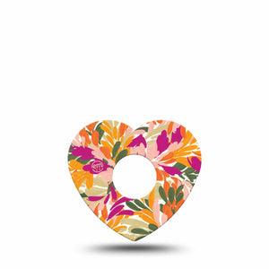 ExpressionMed Retro Brush Stroke Freestyle Libre 3 and Libre 3 Plus Heart Shape Tape Single Tape Jewel-Toned Paint Strokes, Patch CGM Design