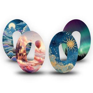 ExpressionMed Wanderer's Reverie Variety Pack Dexcom G6, 4-Pack Tape Mythical open skies Decorative Adhesive Tape for CGM