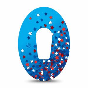 ExpressionMed Confetti Stars Dexcom G6 Tape Single Tape Sprinkle Of American Stars, Plaster Continuous Glucose Monitor Design