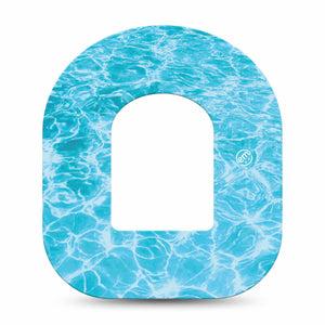 ExpressionMed Sunlit Water Omnipod, Single Tape Rippling blue water Accessories For Insulin Pump
