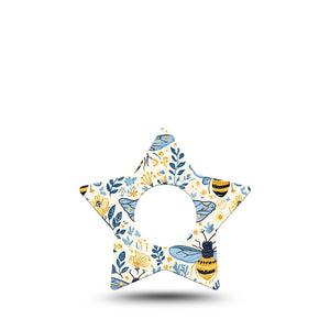 ExpressionMed Busy Bees Infusion Star, 5-Pack Golden bees Waterproof Adhesive Tape For Insulin Pump