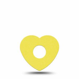 ExpressionMed Butter Yellow Freestyle Libre 3 and Libre 3 Plus Heart Shape Tape, Single Tape Pantone 601 U, Patch CGM Design
