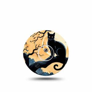 ExpressionMed Spooky Black Cat Freestyle Libre 3 and Libre 3 Plus Sticker and Tape  Autumn Scenery Black Cat, Vinyl Sticker and Tape Pairing CGM Design