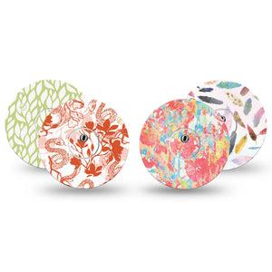 ExpressionMed Heatwave Variety Pack Freestyle Libre 3 and Libre 3 Plus Sticker and Tape  Soft Color Patterns, Vinyl Sticker and Tape Pairing CGM Design