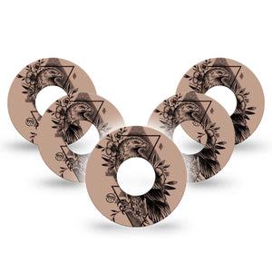 ExpressionMed Hawk Infusion Set Tape, 10-Pack Tape Hawk Body Art, Body Art Inspired, Overlay Patch Continuous Glucose Monitor Design