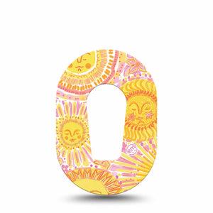 ExpressionMed Bright Sunshine Dexcom G6 Mini, Single Tape golden summer aesthetic Adhesive Tape for CGM
