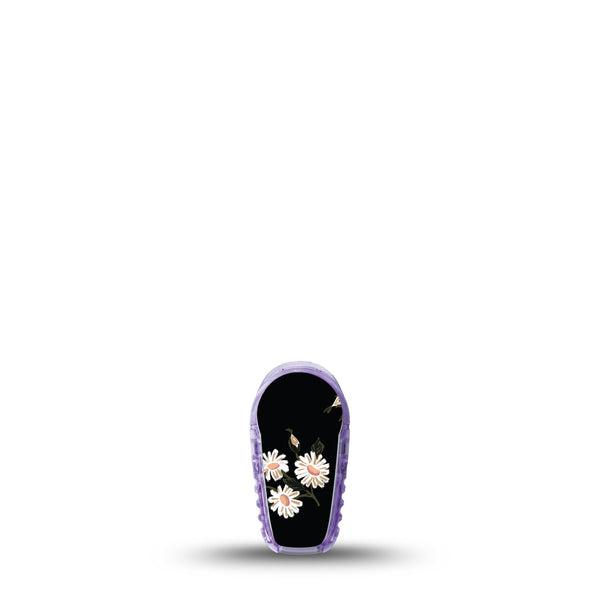 ExpressionMed Black Daisies Dexcom G6 Sticker Single Sticker Only Grungy Daisy Florals, Decorative Decal CGM Design
