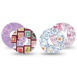 ExpressionMed Darling Details Freestyle Libre 3 and Libre 3 Plus, 4-Pack Tape Pastel prints Best Covers for CGM