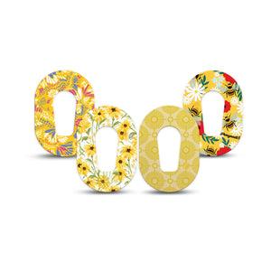 ExpressionMed Daisy Meadow Variety Pack Dexcom G6 Mini Tape, 4-Pack Tape Variety Daisies and Winged Bugs, Adhesive Tape CGM Design