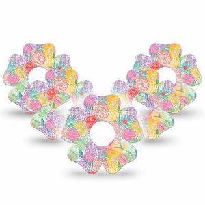 ExpressionMed Spring Flowers Freestyle Libre 3 and Libre 3 Plus Flower, 5-Pack Intricate florals Sensor Cover for Continuous Glucose Monitor