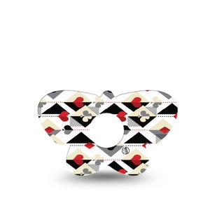 ExpressionMed Playing Cards Freestyle Libre 3 and Libre 3 Plus Butterfly Shape Tape Single Tape Spades Hearts Diamonds Clubs Inspired, Overlay Patch CGM Design