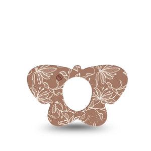 ExpressionMed Mocha Mousse Lace Dexcom G7 Butterfly Shape Tape, Dexcom Stelo Glucose Biosensor System, Single Tape Pantone Brown 2025, Adhesive Tape CGM Design