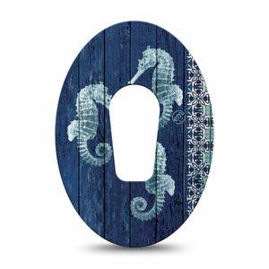 ExpressionMed Seahorse Dexcom G6, Single Tape ocean creature design Fixing Ring Tape for Continuous Glucose Monitor
