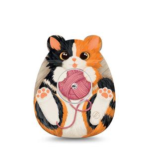 ExpressionMed Playful Kitten Freestyle Libre and Libre 2 Plus Sticker and Tape, Abbott Lingo, Squishmallow Calico, Adhesive Sticker and Tape Design Continuous Glucose Monitor Design
