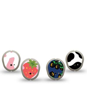 ExpressionMed Down on the Farm Variety Pack Dexcom G7 Sticker, 4-pack Sticker Variety, Cartoon Like Animals and Tractors, Vinyl Decoration  CGM Design