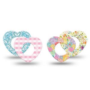 ExpressionMed Fresh Greenery Freestyle Libre, Libre 2 Plus, and Abbott Lingo Heart, 4-Pack Tape Pale spring colors Waterproof Adhesive Tape for Continuous Glucose Monitor