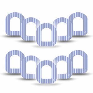 ExpressionMed Blue Stripes Omnipod Mini, 10-Pack Thin blue stripes Sensor Decoration For Pump