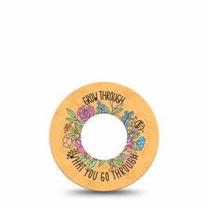 ExpressionMed Strength in Bloom Freestyle Libre, Libre 2 Plus, and Abbott Lingo, Single Tape Quote and blossoms Fixing Ring Patch for CGM