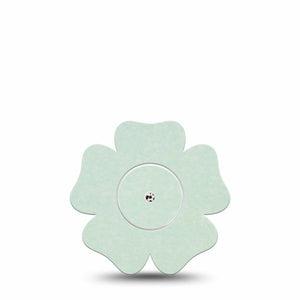 ExpressionMed Mint Green Freestyle Libre 2 and Libre 2 Plus Flower Shape Tape, Abbott Lingo, Single Tape and Single Sticker Bright Mint Green Solid, Plaster CGM Design