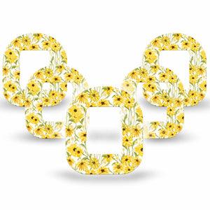 ExpressionMed Yellow Mosaic Floral Mobi Tape 5-pack Tape Summer-Inspired Flower Field, Adhesive Tape CGM Design