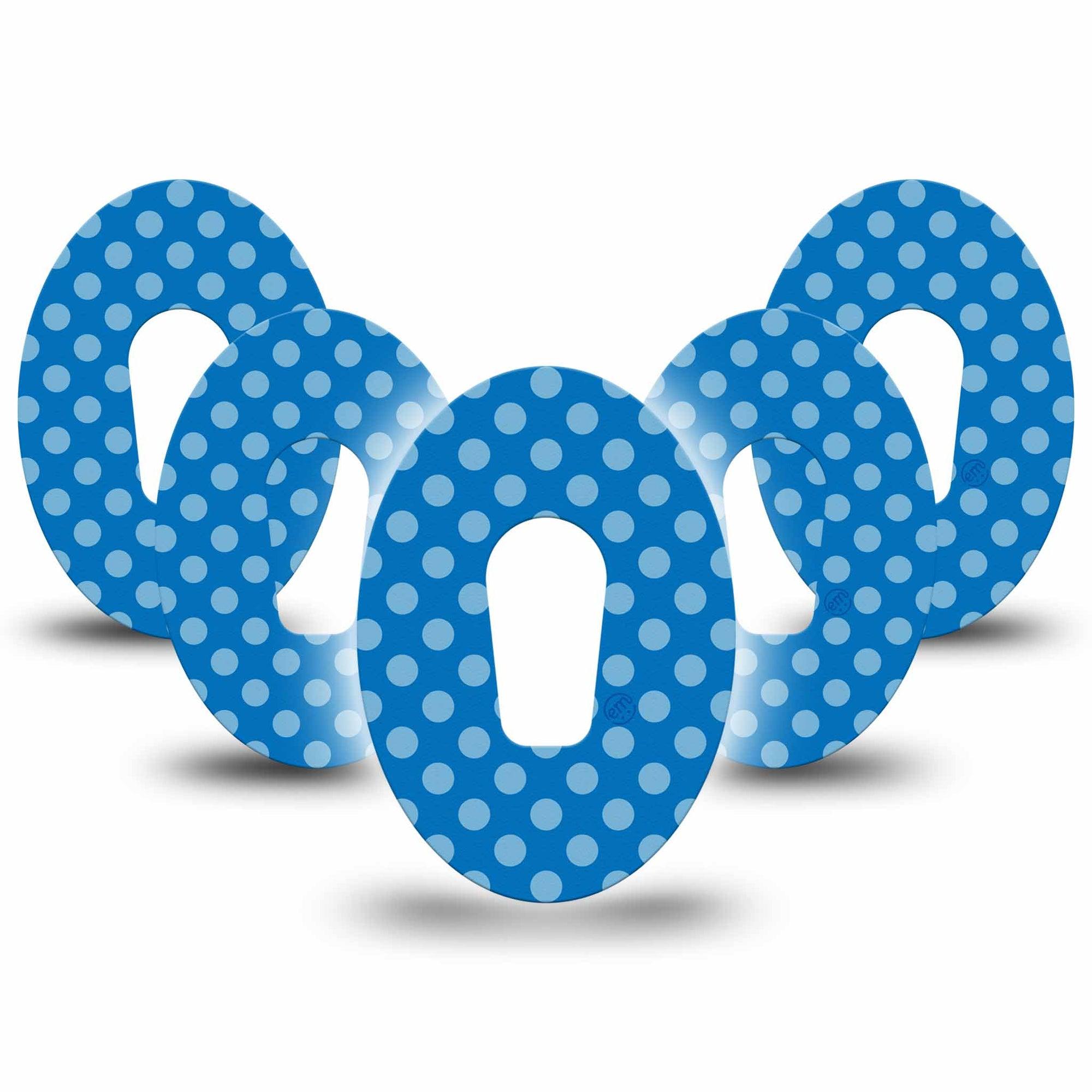 ExpressionMed Blue Polka Dots Dexcom G6 Tape, 5-Pack Tape Minimalist Blue Dots, Plaster Continuous Glucose Monitor Design