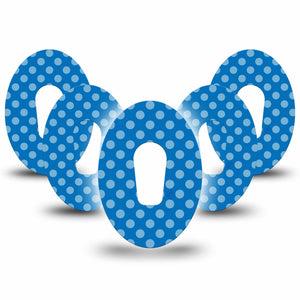 ExpressionMed Blue Polka Dots Dexcom G6 Tape, 5-Pack Tape Minimalist Blue Dots, Plaster Continuous Glucose Monitor Design