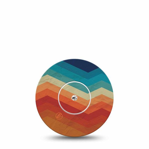 ExpressionMed Retro Winter Coat Freestyle Libre and Libre 2 Plus Tape, Abbott Lingo, Single Tape and Single Sticker Color Block Style, Fixing Ring Tape Continuous Glucose Monitor Design