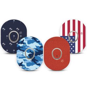 ExpressionMed USA Basics Dexcom G7 and Dexcom Stelo Glucose Biosensor System, tape and sticker  patriotic basics Decorative Decal for CGM