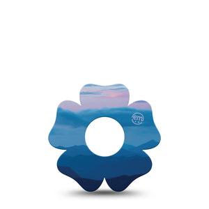 ExpressionMed Watercolor Skies Infusion Set Flower Shape Tape 5-Pack Tape Cloudy Horizon, Plaster Continuous Glucose Monitor Design