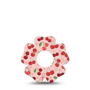 ExpressionMed Cherries Infusion Set Flower Shape Tape, 5-Pack Tape Red Fruit, Plaster Continuous Glucose Monitor Design