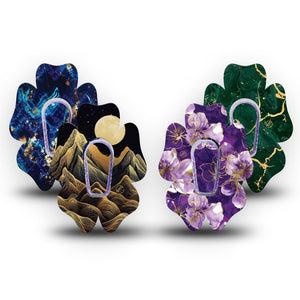 ExpressionMed Midnight Gold Dexcom G6 Flower, tape and sticker  Deep color palette Decorative Patch for CGM