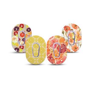 ExpressionMed Citrus Crush Dexcom G6 Mini, tape and sticker  orange lemon design Waterproof Adhesive Tape for CGM