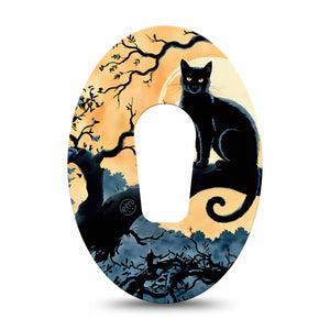 ExpressionMed Spooky Black Cat Dexcom G6 Tape, Single Tape Autumn Scenery Black Cat, Plaster Continuous Glucose Monitor Design