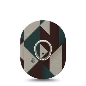 ExpressionMed Timberline  Dexcom G7 and Dexcom Stelo Glucose Biosensor System, Single Tape and Single Sticker Abstract forest inspired Overlay Patch for CGM