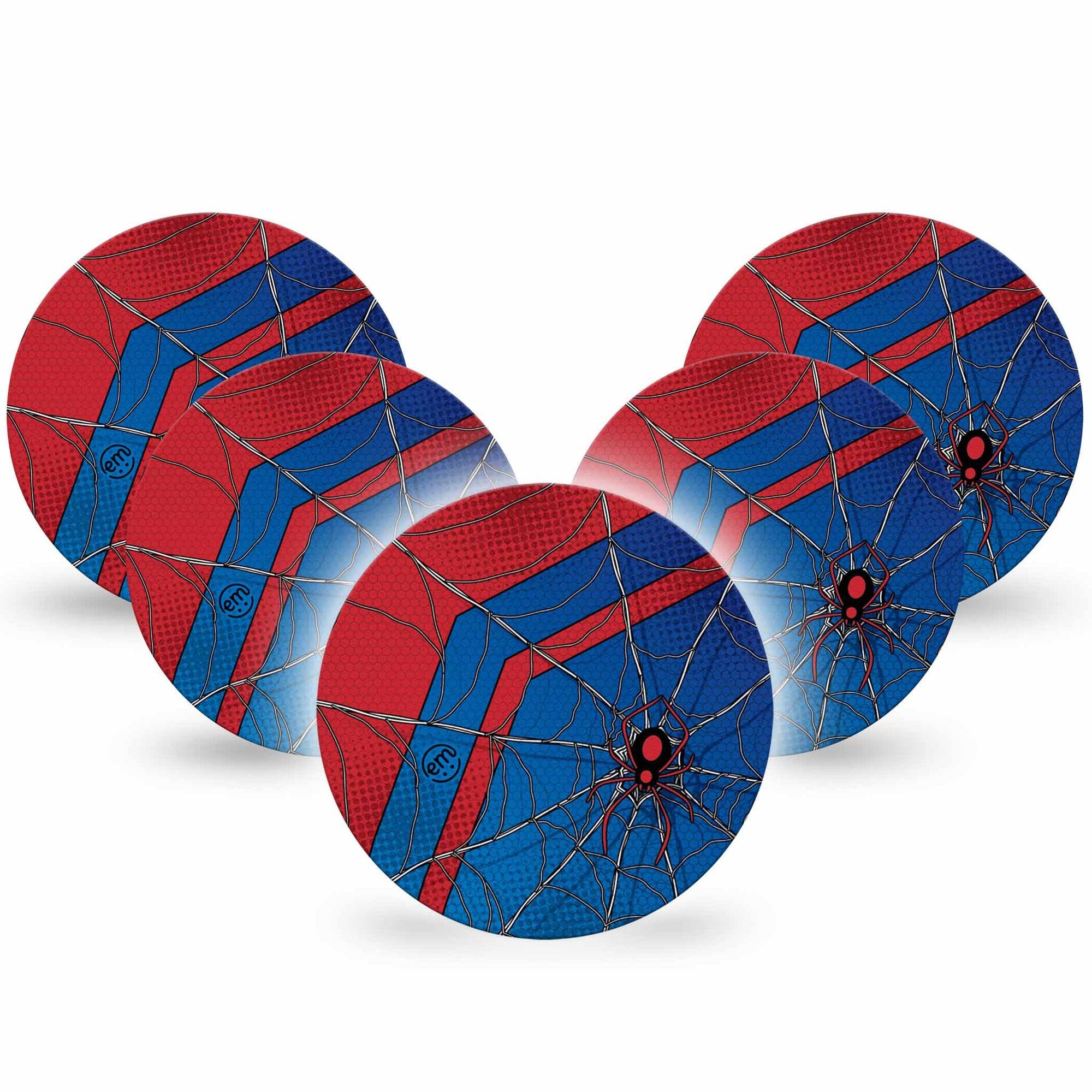 ExpressionMed Spider Man Dexcom G7 Overpatch, Dexcom Stelo Glucose Biosensor System, 5-Pack Tape Comic Spider Hero, Overlay Tape CGM Design