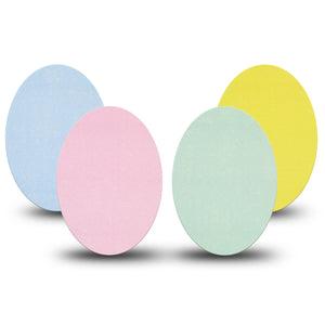 ExpressionMed Solids Variety Pack Medtronic Guardian Enlite Universal Oval, 4-Pack Tape Variety, Summer Hues, Plaster CGM Design